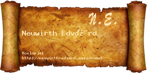 Neuwirth Edvárd névjegykártya
